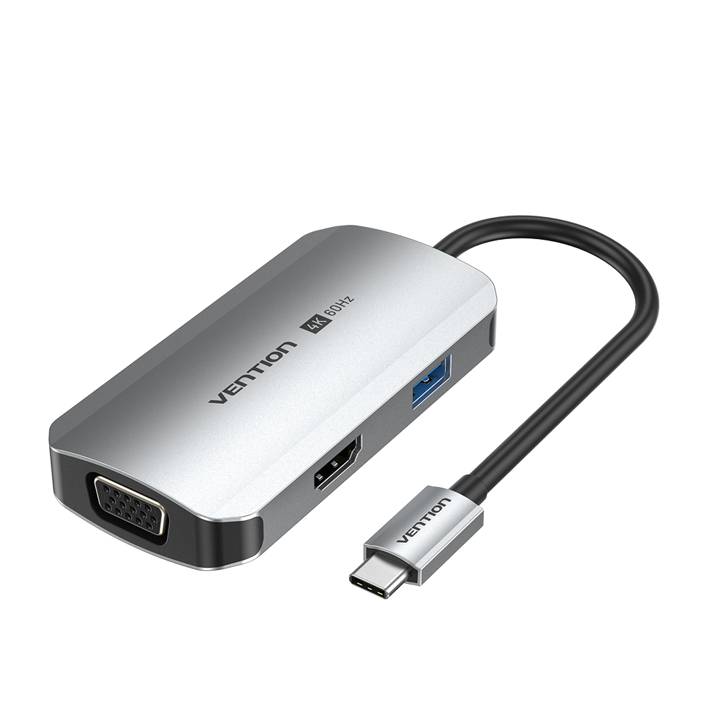 USB-C to HDMI/VGA/USB Docking Station Gray