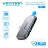 Vention Docking Station USB-C 4 in 1 HDMI 4K 60Hz USB 3.2 10Gbps PD 100W TF Card OTG Adapter