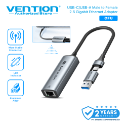 Vention 2in1 USB-C USB-A to 2.5G Ethernet Adapter LAN RJ45 OTG NAS PC Laptop