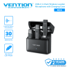 Vention Wireless Mic USB-C 2 Mic 1 Receiver Lavalier Clip-On Microphone 300M Noise Cancelling